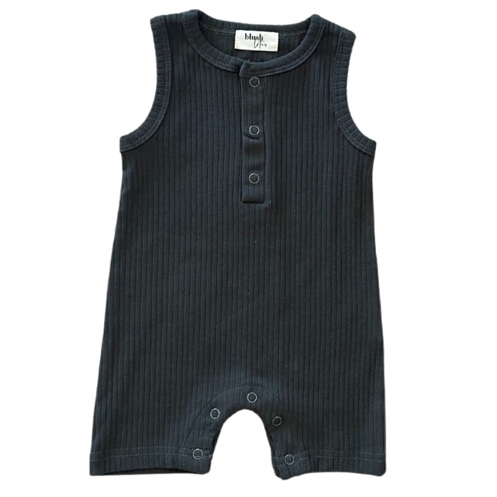 GREASE | Blush Lotus Ribbed Organic Baby Romper
